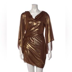 Halston Heritage | Liquid Gold Lame Dress